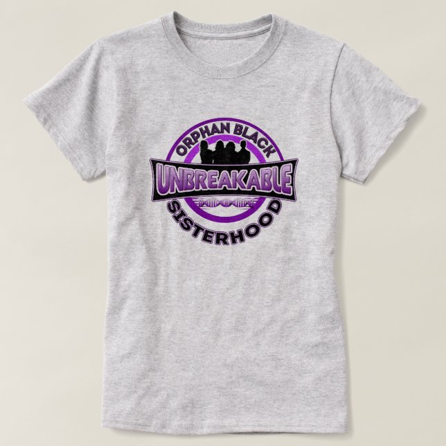 Verwaister schwarzer unzerbrechlicher Sisterhood-T T-Shirt (Design vorne)
