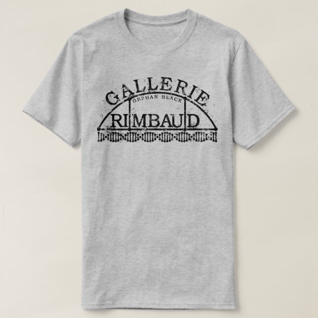 Verwaistes schwarzes Gallerie Rimbaud T-Shirt (Design vorne)