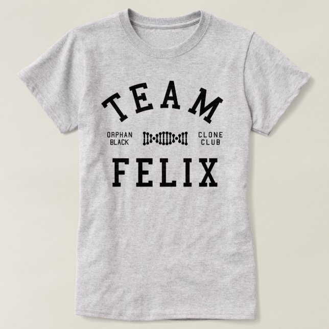 Verwaistes schwarzes Team Felix T-Shirt (Design vorne)