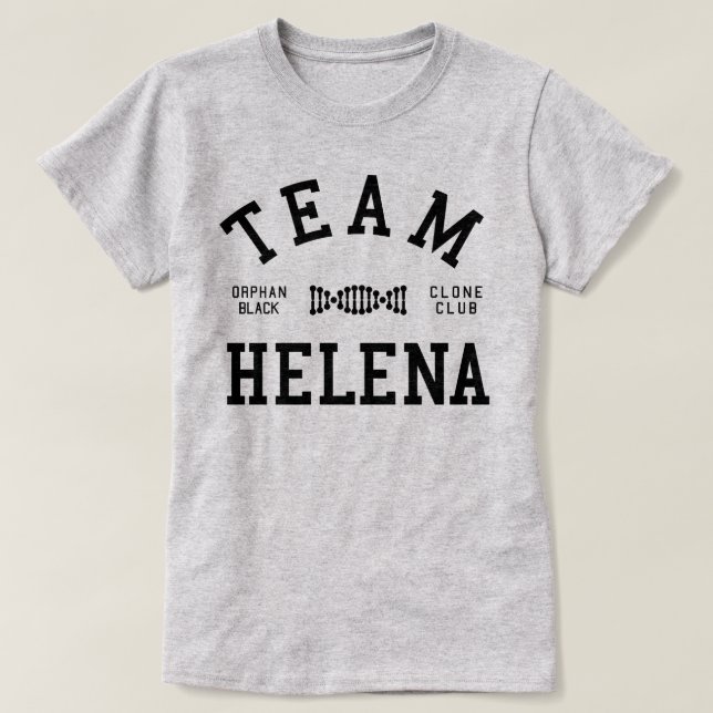 Verwaistes schwarzes Team Helena T-Shirt (Design vorne)
