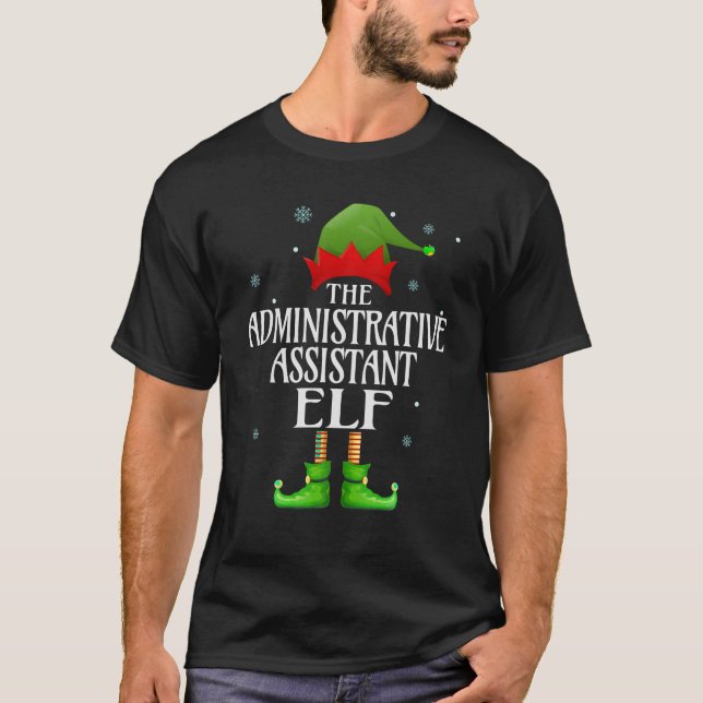 Verwaltungsassistent Elf Funny Family Matching T-Shirt (Vorderseite)