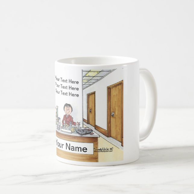 Verwaltungsassistent, Frau Kaffeetasse (VorderseiteRechts)