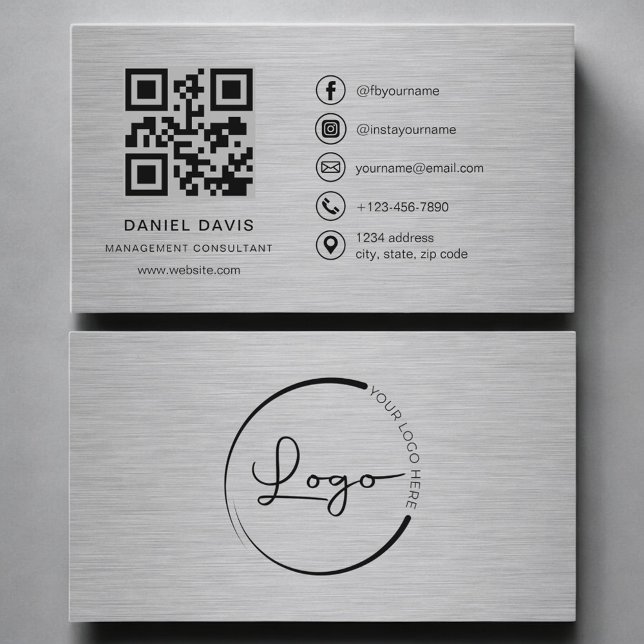 Verwaltungsberater Metall-QR-Code Visitenkarte (Von Creator hochgeladen)