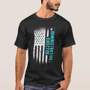 Verwaltungsdirektor mit amerikanischer Flagge T-Shirt