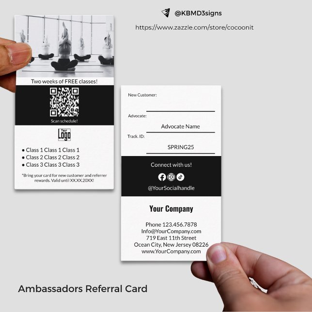 Verwandeln Sie loyale Kunden in Advocates Black &  Empfehlungskarte (Turn Loyal Customers into Advocates Black & White Referral Card)