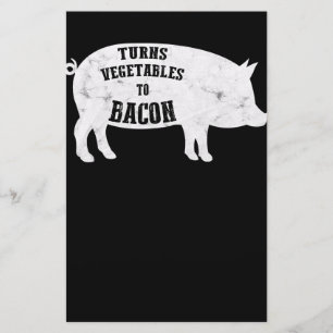 verwandelt Gemüse in Bacon Funny GRILLEN Lovers Briefpapier