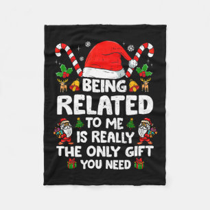 Verwandt mit mir Funny Christmas Familie Xmas Pa Fleecedecke