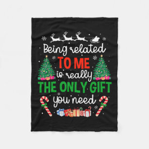 Verwandt mit mir Funny Christmas Familie Xmas Pa Fleecedecke