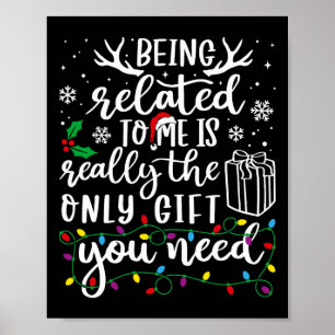 Verwandt mit mir Funny Christmas Familie Xmas Pa Poster