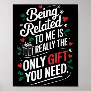 Verwandt mit mir Funny Christmas Familie Xmas Pa Poster