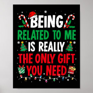 Verwandt mit mir Funny Christmas Familie Xmas Pa Poster