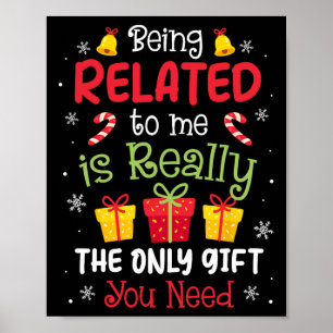 Verwandt mit mir Funny Christmas Familie Xmas Pa Poster
