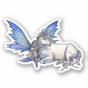 Verwandte Feen- und Einhorn-Fantasiekunst Aufkleber