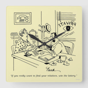 Verwandte finden quadratische wanduhr