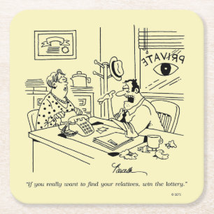 Verwandte finden rechteckiger pappuntersetzer