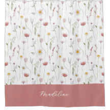 Verwaschenes rosa Wasserfarbe-Wildblumen-Monogramm