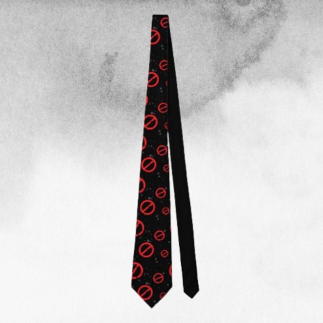 Verweigertes Symbol Necktie - Fett rot auf Schwarz Krawatte (Von Creator hochgeladen)