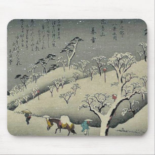 Verweilender Schnee bei Asukayama durch Ando, Mousepad