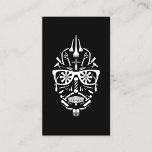 verweisen Sie ein Freundfriseur-Punk calavera Empfehlungskarte