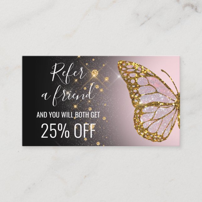 Verweisen Sie einen Freund Schmetterling auf eine  Visitenkarte (Vorderseite)