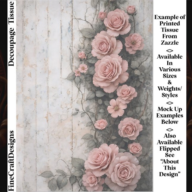 Verwelkte kletternde blassrosa Rosen FD9R Decoupag Seidenpapier (Von Creator hochgeladen)