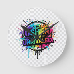 Verwenden des T-Shirts Unrivaled - Fett Statement  Runde Wanduhr