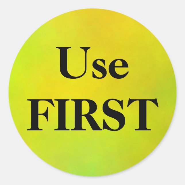 Verwenden Sie die ersten Rotation von Restaurantbl Runder Aufkleber (Vorderseite)