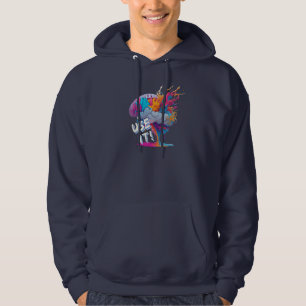Verwenden Sie es - farbenfrohe Splash-Gehirn Hoodie