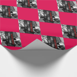 Verwenden Sie Ihr eigenes Foto auf rotem Papier Geschenkpapier