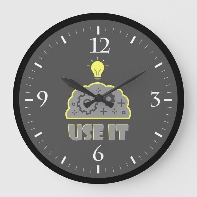 Verwenden Sie Ihr Gehirn Große Wanduhr (Vorderseite)