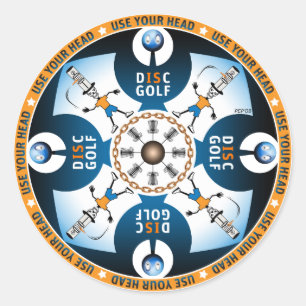 Verwenden Sie Ihren Kopf Runder Aufkleber