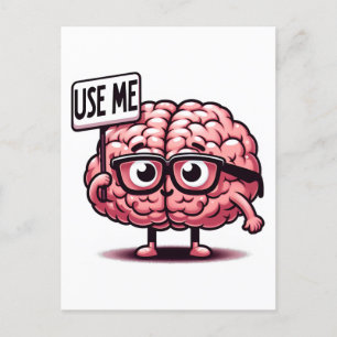 Verwenden Sie Me Funny Brain Sticker Postkarte