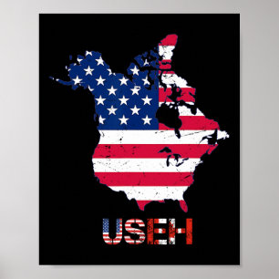 Verwenden Sieh Trump Kanada USA 51. Staat Karte Am Poster
