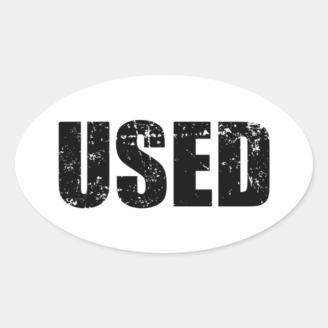 VERWENDET OVALER AUFKLEBER (Vorderseite)