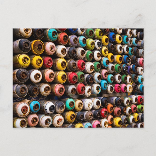 Verwendete Spray Paint Cans Postkarte (Vorderseite)
