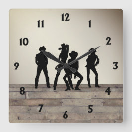 Verwendete, um eine Linie Tanz zu sein Quadratische Wanduhr