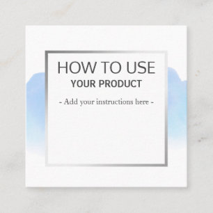 Verwendung der Gentle Watercolor Blue Instruction Quadratische Visitenkarte