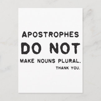 Verwendung von Apostrophen Postkarte