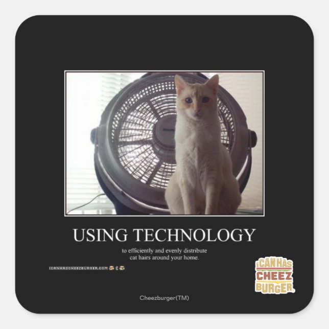 Verwendung von Technologie Quadratischer Aufkleber (Vorderseite)