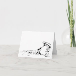 Verwerfen einer Alligator Line-Kunstkarte Karte