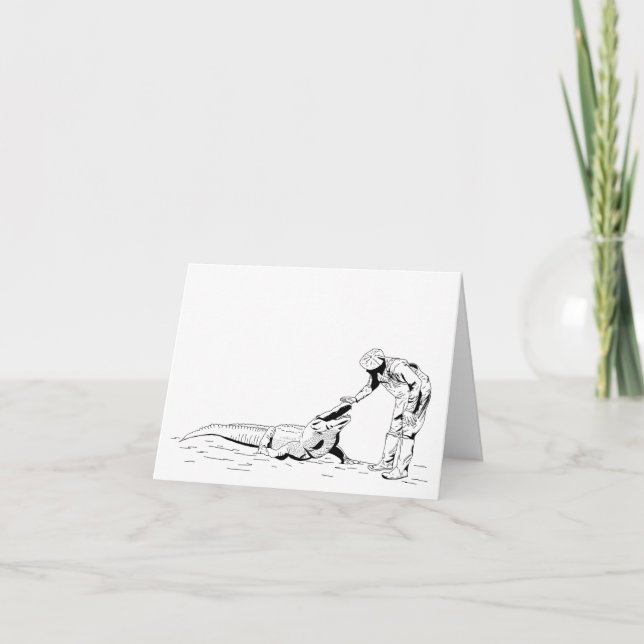 Verwerfen einer Alligator Line-Kunstkarte Karte (Vorderseite)