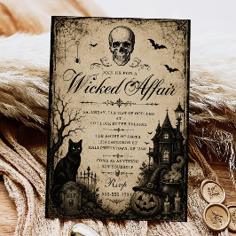 Verwerfliche Halloween-Party Vintage Einladung
