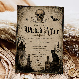 Verwerfliche Halloween-Party Vintage Einladung