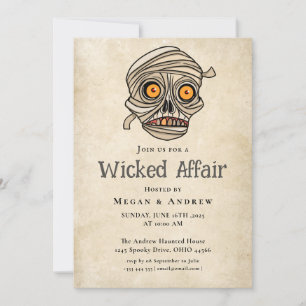 Verwerfliche Halloween-Schädel im Vintage-Gotik-St Einladung