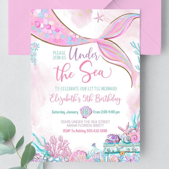 Verwertbar unter dem Meer Lila Aquamarine kleine M Einladung (Von Creator hochgeladen)