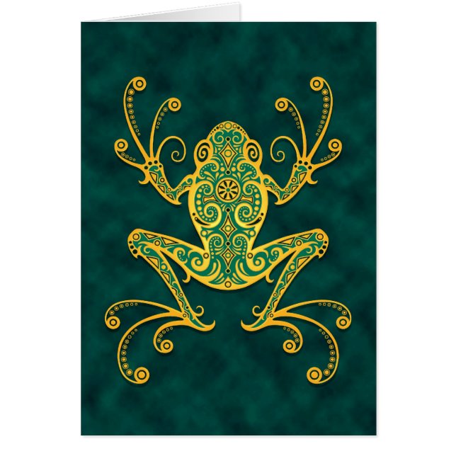 Verwickelter goldener blauer Baum-Frosch (Vorne)