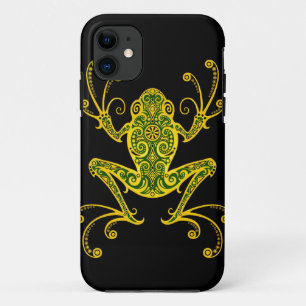 Verwickelter grüner und schwarzer Baum-Frosch iPhone 11 Hülle