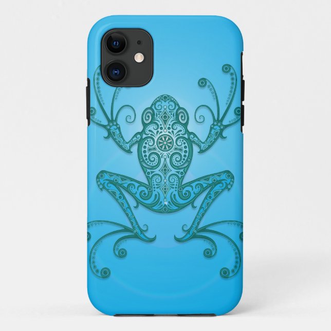 Verwickelter hellblauer Baum-Frosch Case-Mate iPhone Hülle (Rückseite)