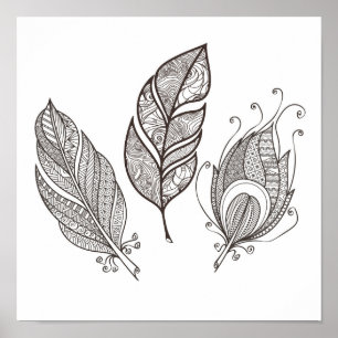 Verwickeltes Feder-Gekritzel 2 Poster