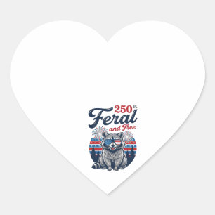 Verwilberte 250 und freie Waschbär-patriotische Ve Herz-Aufkleber